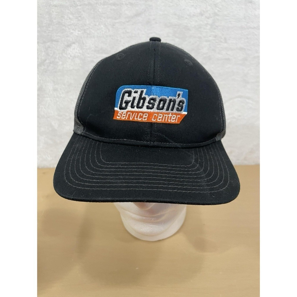 Gibson's Service Center Trucker‎ Hat Black Gray Mesh Snapback Patch Cap (bin03)